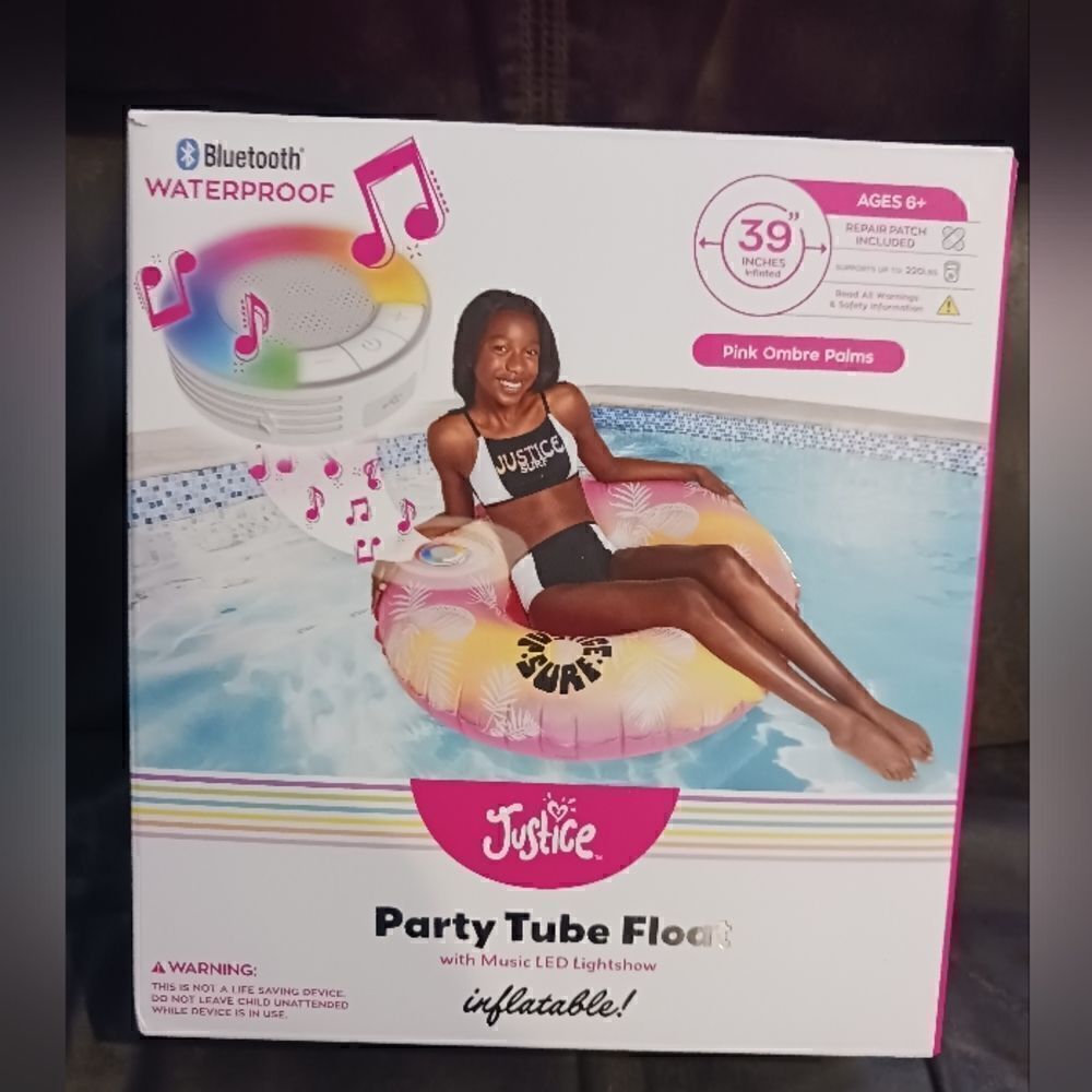 3 for $26 - Justice Party Tube Float with Waterproof Bluetooth